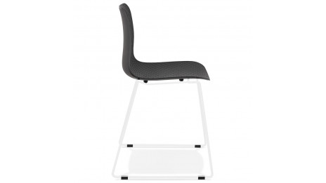 Chaise design blanche empilable pied métal blanc - VERO