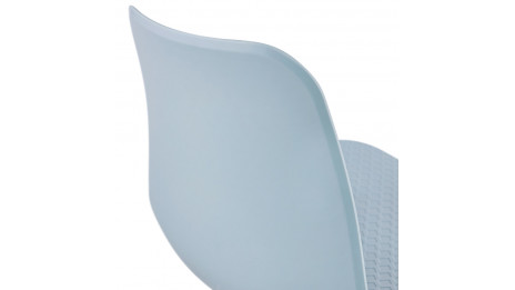 Chaise design bleu empilable pied métal blanc - VERO