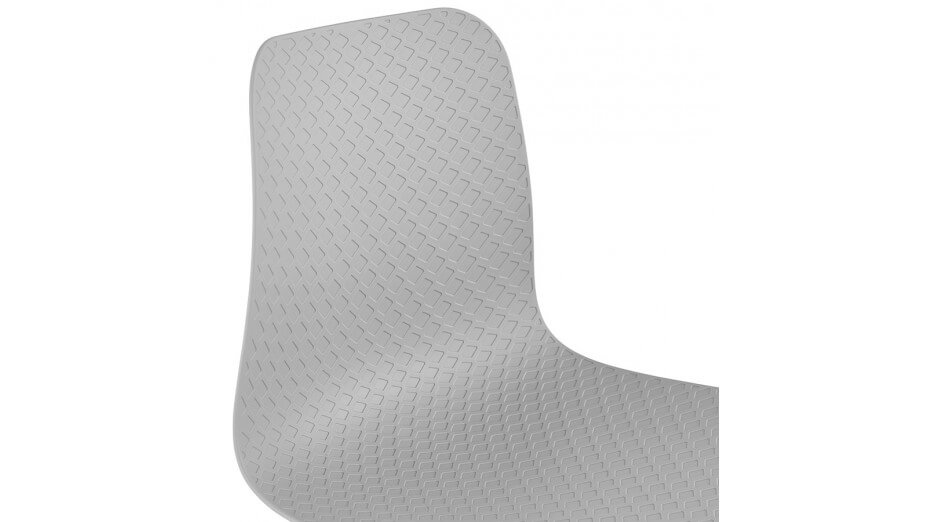 Chaise design Grise empilable pied métal Blanc - VERO