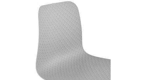 Chaise design Grise empilable pied métal Blanc - VERO