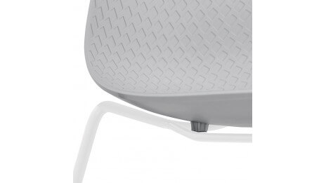 Chaise design Grise empilable pied métal Blanc - VERO