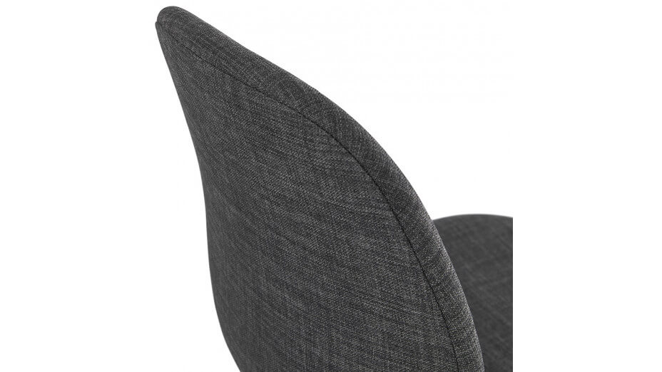 Chaise empilable Tissu gris anthracite pied métal blanc - DEBI