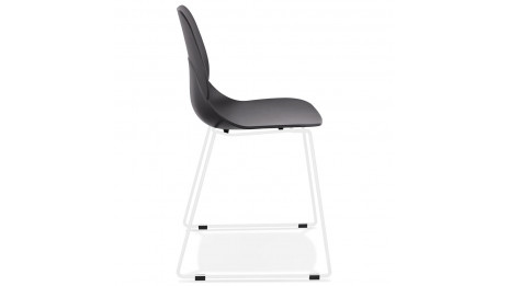 Chaise empilable noire pied métal blanc - Valou