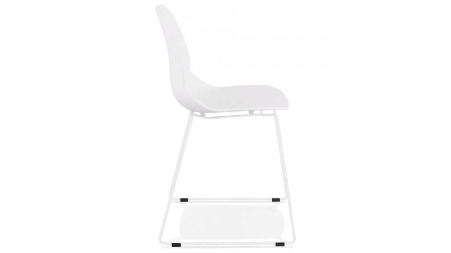Chaise empilable blanche pied métal blanc - Valou