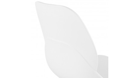 Chaise empilable blanche pied métal blanc - Valou