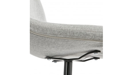 Chaise design tissu Gris clair pied noir - Laly