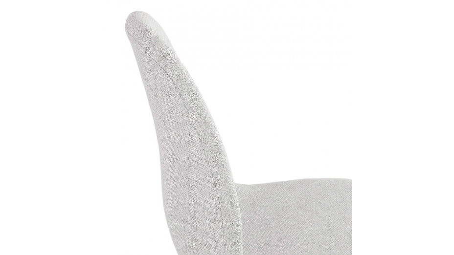 Chaise empilable Tissu gris clair pied blanc - DEBI