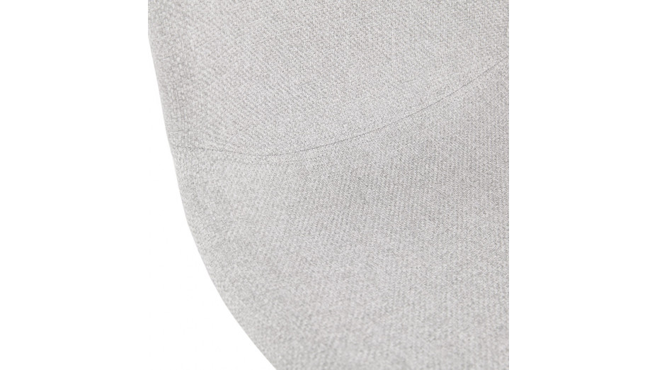 Chaise empilable Tissu gris clair pied blanc - DEBI