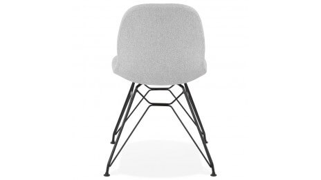 Chaise design Tissu gris clair pied noir - Nala