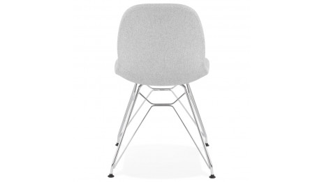 Chaise design Tissu gris clair pied chromé - Nala
