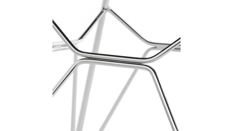 Chaise design Tissu gris clair pied chromé - Nala