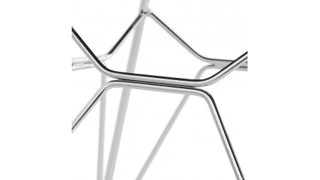 Chaise design Tissu gris clair pied chromé - Nala