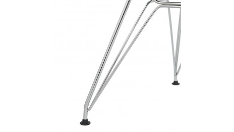 Chaise design Tissu gris clair pied chromé - Nala