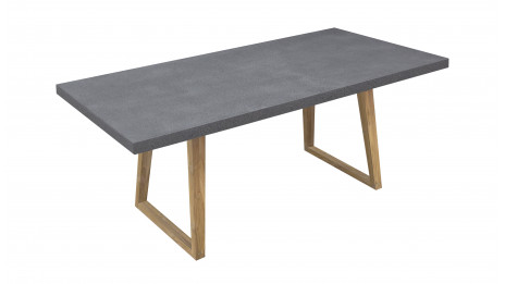 Table de repas design IRON 180 cm pieds teck