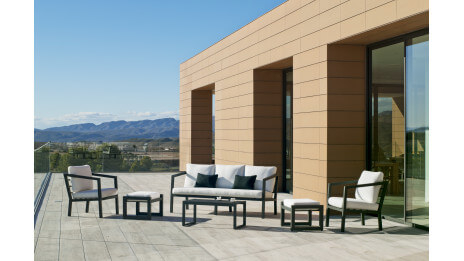 Salon de jardin haut de gamme gris anthracite