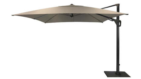 Parasol déporté Orientable 300 x 300 cm toile Hotsun gris clair - SOLI