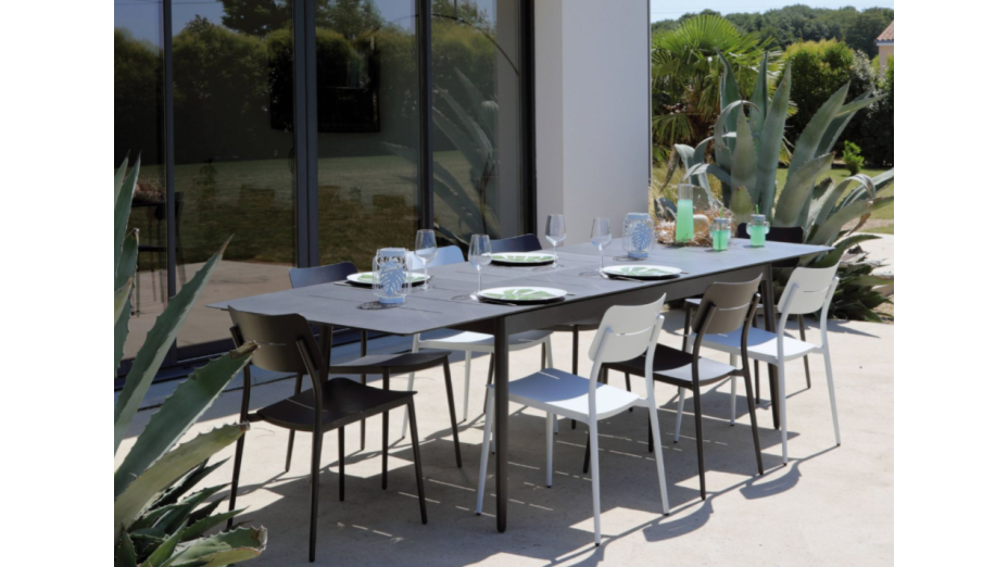 Table de jardin extensible 200/300 x 100 grise anthracite - Louna