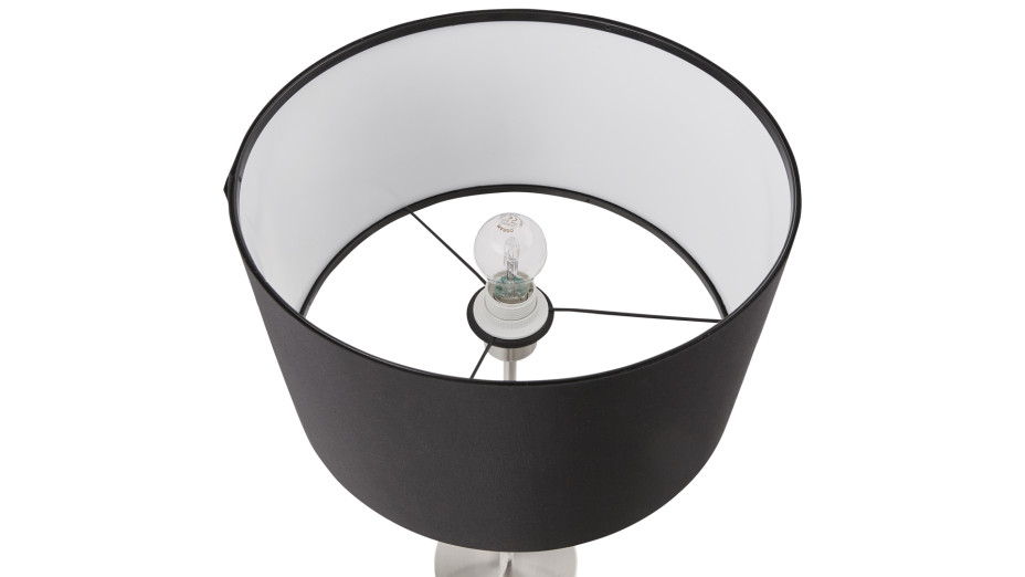 Lampe design abat-jour noir pied réglable en hauteur - LIV