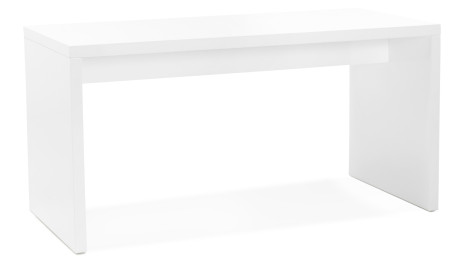 Bureau droit 150 x70 cm en bois laqué blanc - Milano
