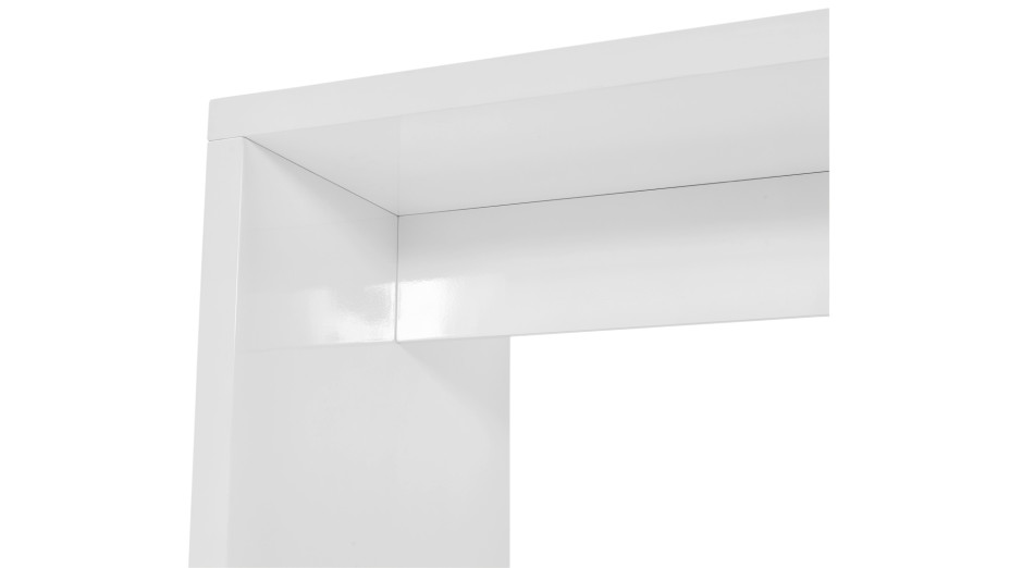 Bureau droit 150 x70 cm en bois laqué blanc - Milano