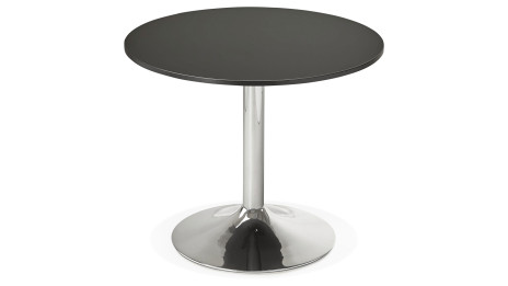 Table ronde D90 cm plateau Noir pied Chromé - Dino