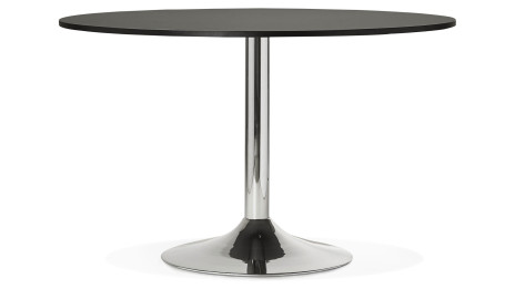 Table ronde D120 cm plateau Noir pied Chromé - Dino
