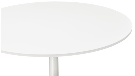 Table ronde D90 cm plateau blanc pied Chromé - Dino