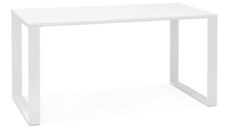 Bureau droit plateau 150 x 70 cm bois laqué blanc - Capri