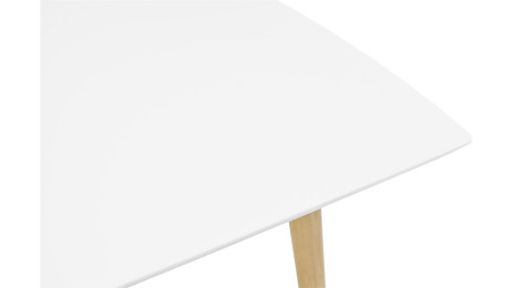 Table extensible blanche pied bois - Louisa