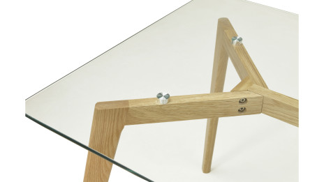 Table / Bureau moderne 120 x 80 cm plateau verre - LILOU