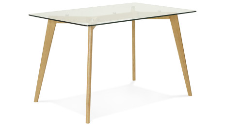 Table / Bureau moderne 120 x 80 cm plateau verre - LILOU