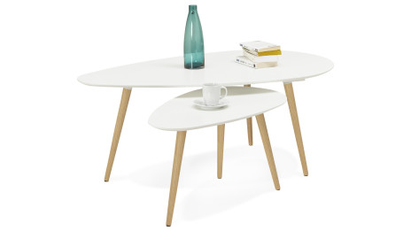 Table basse Gigogne plateau Blanc - TESSA