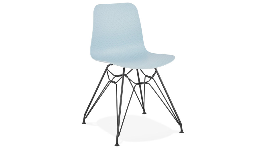 Chaise design Bleu pied noir - Lassy