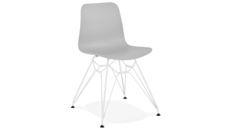 Chaise design Grise pied blanc - Lassy