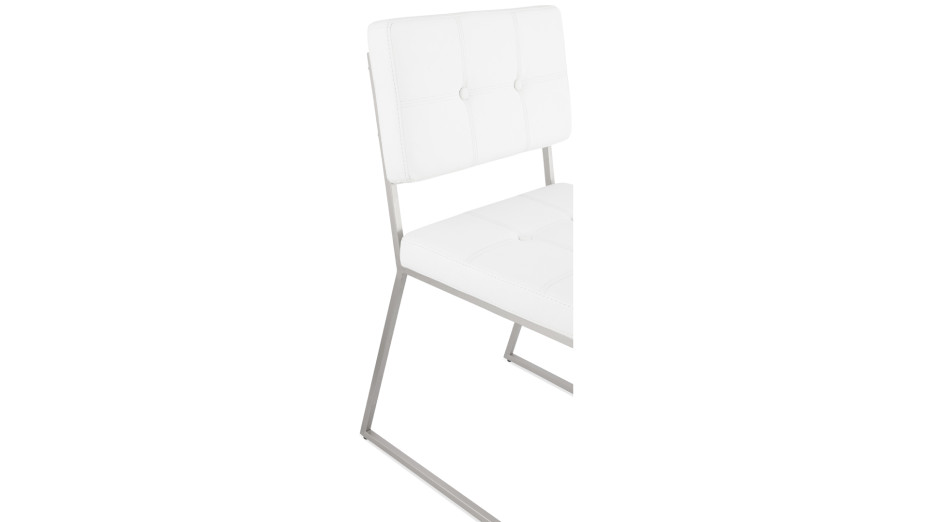 Chaise contemporaine similicuir Blanc - Ralph