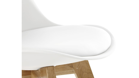 Trendy - Chaise Blanche pied bois