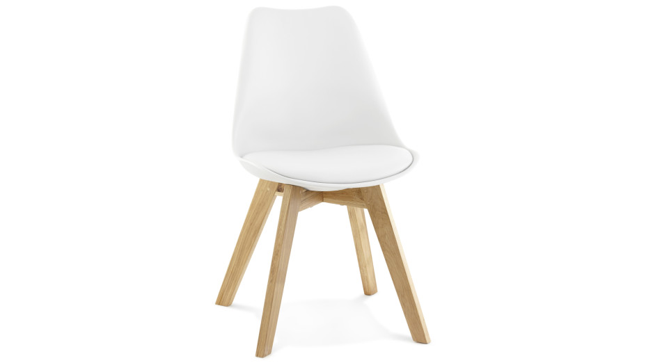 Trendy - Chaise Blanche pied bois