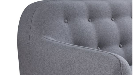 STRADA Grey foncé - Canapé 3 places fixe en tissu