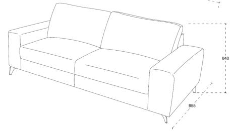 Canapé design 3 places en tissu Gris - JAZZ II