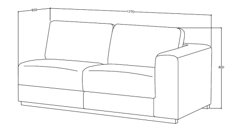 Canapé d'angle droit ou gauche en tissu Gris- ROAD