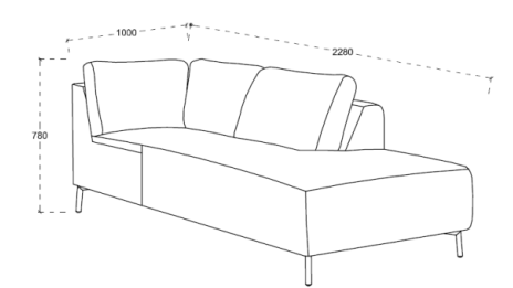 Canapé d'angle design Gris foncé 2m80 - MOON