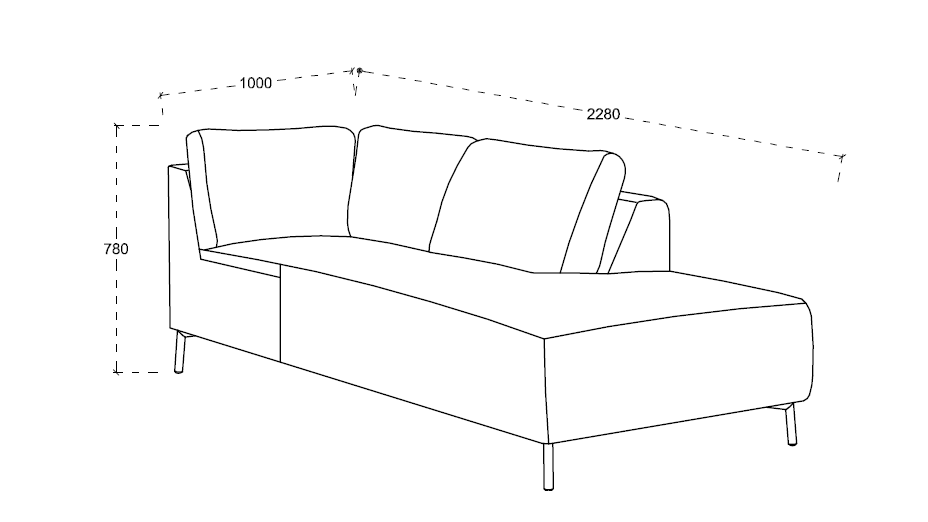 Canapé d'angle design Gris foncé 2m80 - MOON