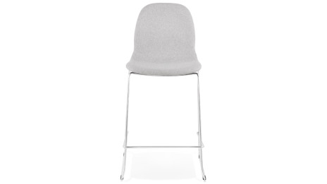 Tabouret snack Mi-hauteur tissu gris clair pieds chromé - Tomy