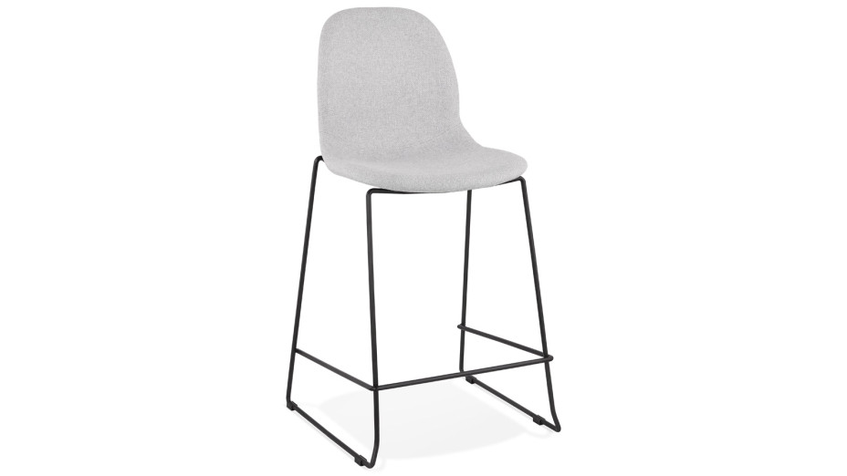 Tabouret de bar empilable en tissu Gris clair - Ely