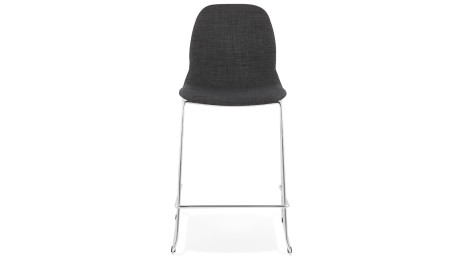 Tabouret snack Mi-hauteur tissu gris foncé pieds chromé - Tomy