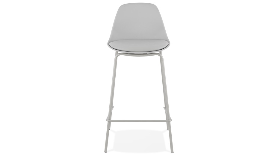 Tabouret snack Mi-hauteur gris pied métal gris - Nevy