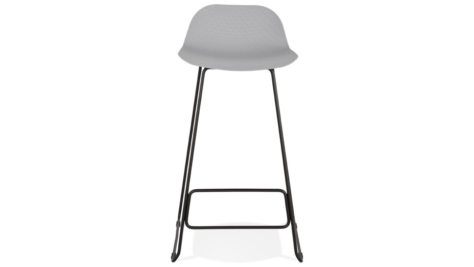 Tabouret de bar bleu design pied métal noir - Never