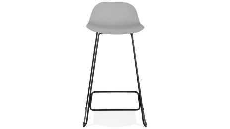 Tabouret de bar bleu design pied métal noir - Never