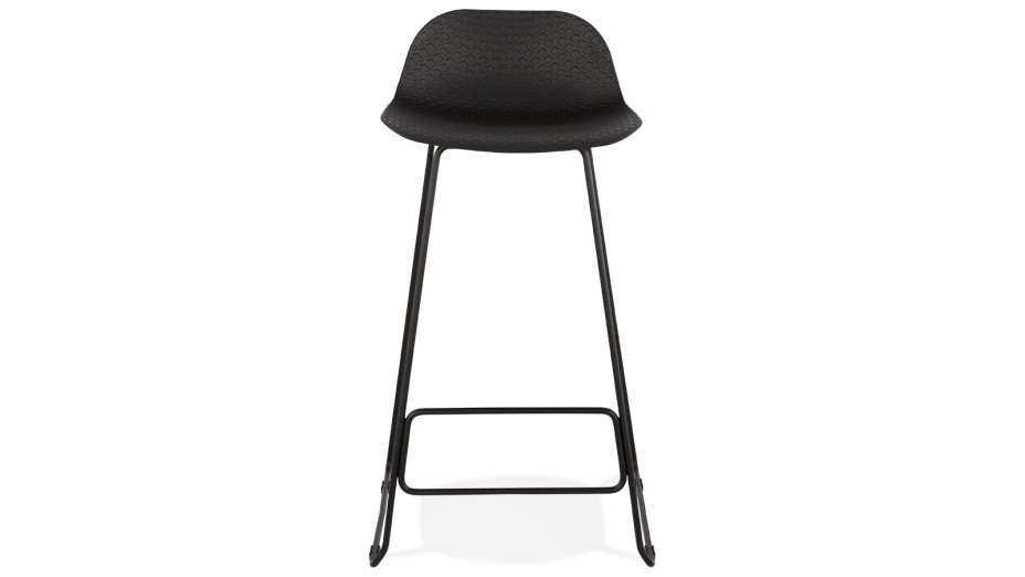 Tabouret de bar noir design pied métal noir - Never