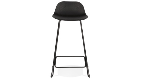 Tabouret de bar noir design pied métal noir - Never